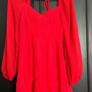 Red Long Sleeve Dress